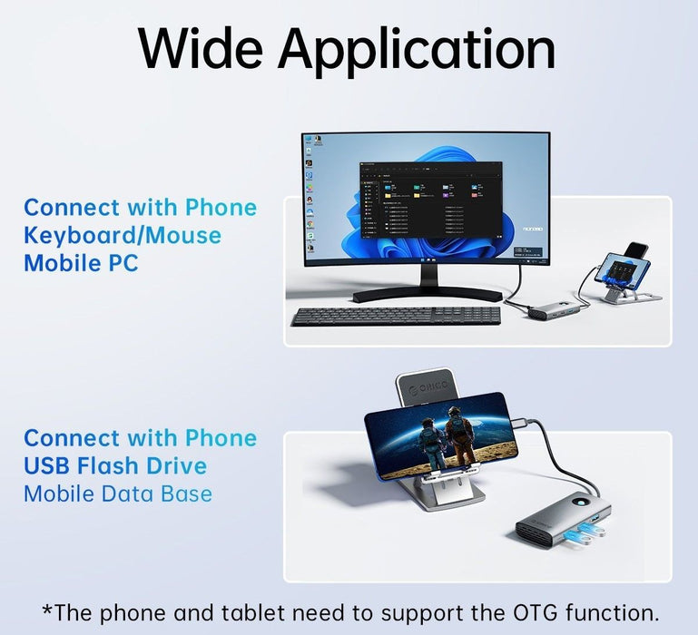 Orico docking station - PW11-5P-GY-EP, 5 ports, USB-C, gray