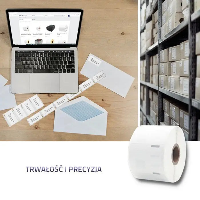 Original Dot Matrix Tape Qoltec White Black - Self-adhesive labelsAID-ETS<<<Auto IDAID<<<ActionPL&&&Електроника