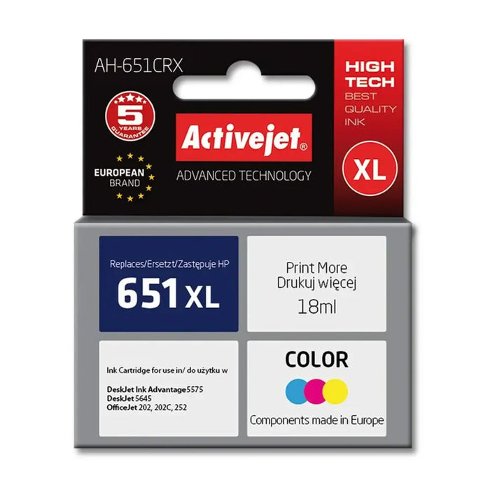 Original Ink Cartridge Activejet AH-651CRX Cyan/Magenta/Yellow - Оригинални Касети с Мастило<<<Електроника Периферни и