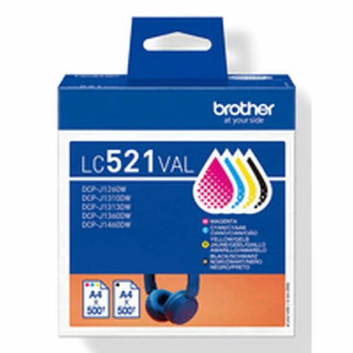 Original Ink Cartridge Brother LC521VAL Yellow (4 Units) - Електроника Периферни и резервни части<<<Компютри|