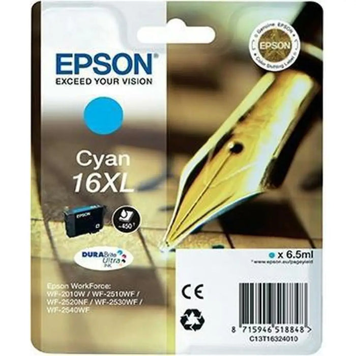 Original Ink Cartridge Epson DURABRITE ULTRA INK - Nº16XL Cyan (10 Units) - Електроника Периферни и резервни