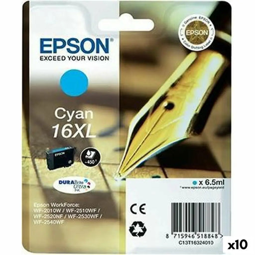 Original Ink Cartridge Epson DURABRITE ULTRA INK - Nº16XL Cyan (10 Units) - Електроника Периферни и резервни