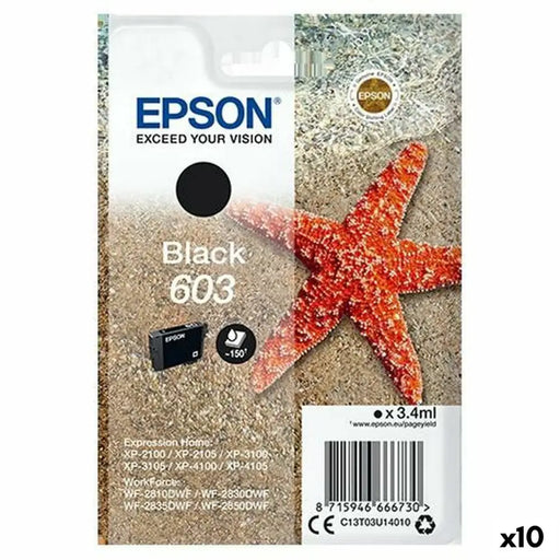 Original Ink Cartridge Epson P-2100 3100 4100 / WF-2830DWF 2850DW - Nº 603 Black (10 Units) - Електроника Периферни и