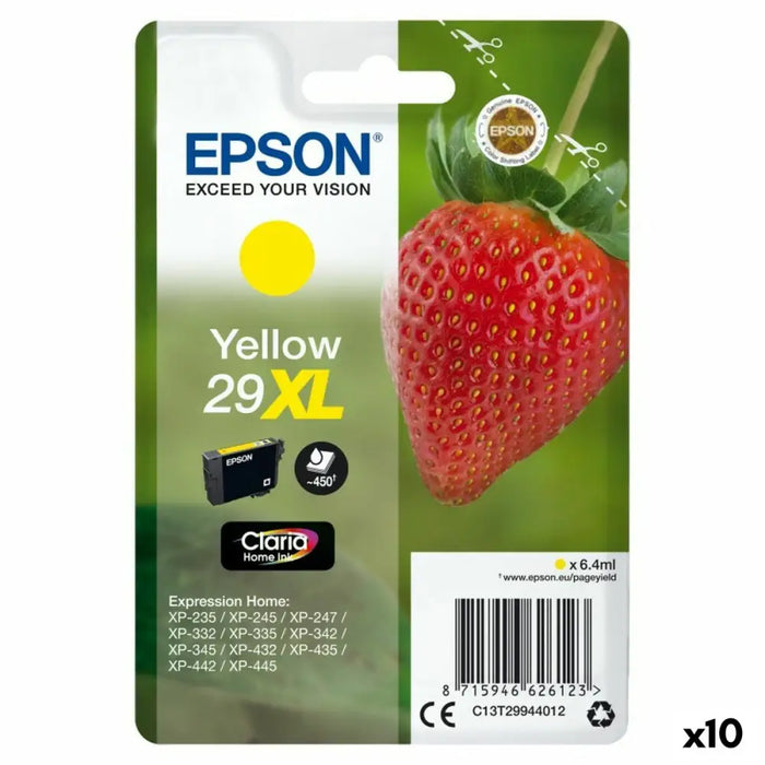 Original Ink Cartridge Epson XP 235 332 335 432 435 - Nº 29 XL Yellow (10 Units) - Електроника Периферни и резервни