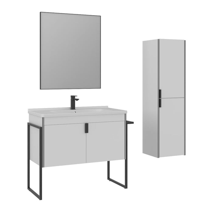 BASE CABINET WITH SINK TRIO WHITE 100 ORKA