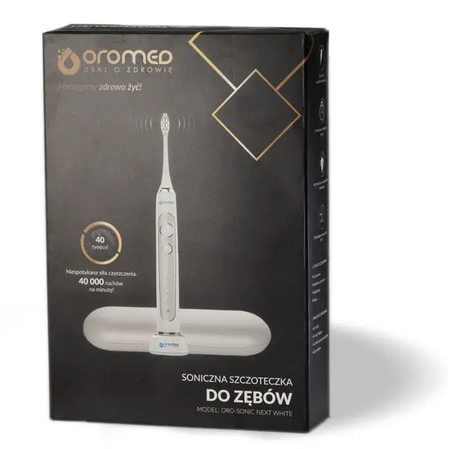 OROMED ORO-SONIC NEXT WHITE white sonic toothbrush - Tooth brushesAGD-SDZ<<<Home Appliance - ProductsAGD<<<ActionPL