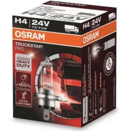 OSRAM TRUCKSTAR PRO NEXT H4 3200K 75/70W 24V CARTON BOX 1 PCS - КРУШКИ И СВЕТЛИНИ<<<MaxCar