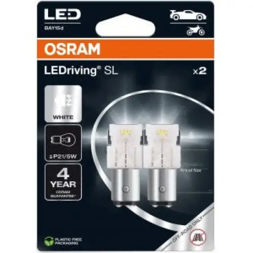 OSRAM WHITE 6000K P21/5W LED 1,7W 12V CARTON BLISTER X2 PCS - КРУШКИ И СВЕТЛИНИ<<<MaxCar