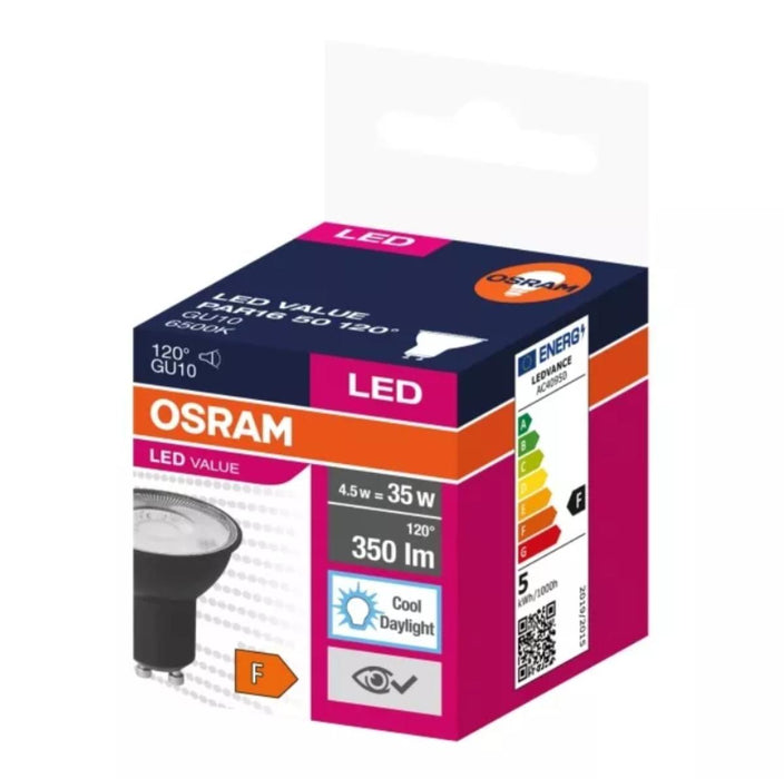 LED LAMP BLACK GU10 120° 4.5W 6500K