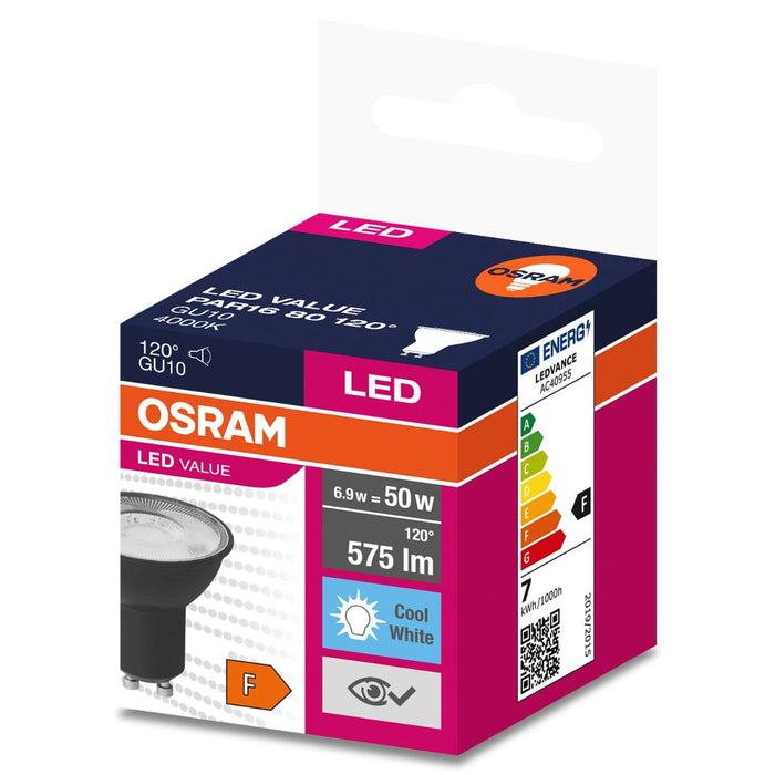 LED LAMP BLACK GU10 120° 6.9W 4000K