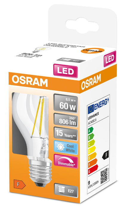LED LAMP CLA60 FIL E27 4000K 806LM