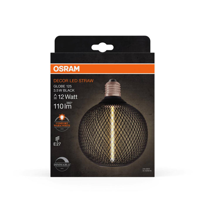 LED LAMP GLOBE FIL S12 E27 1800K BLACK