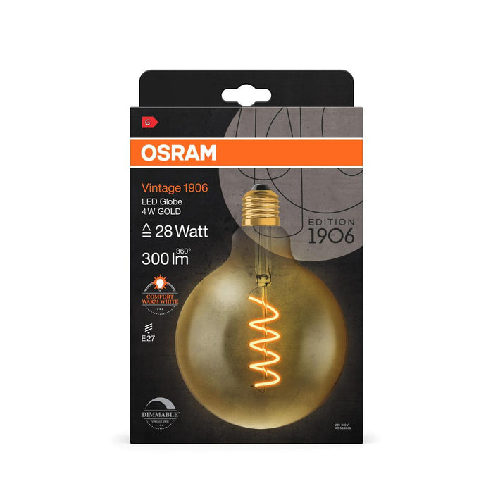 LED LAMP VINTAGE GLOBE125 GOLD28DIM E27