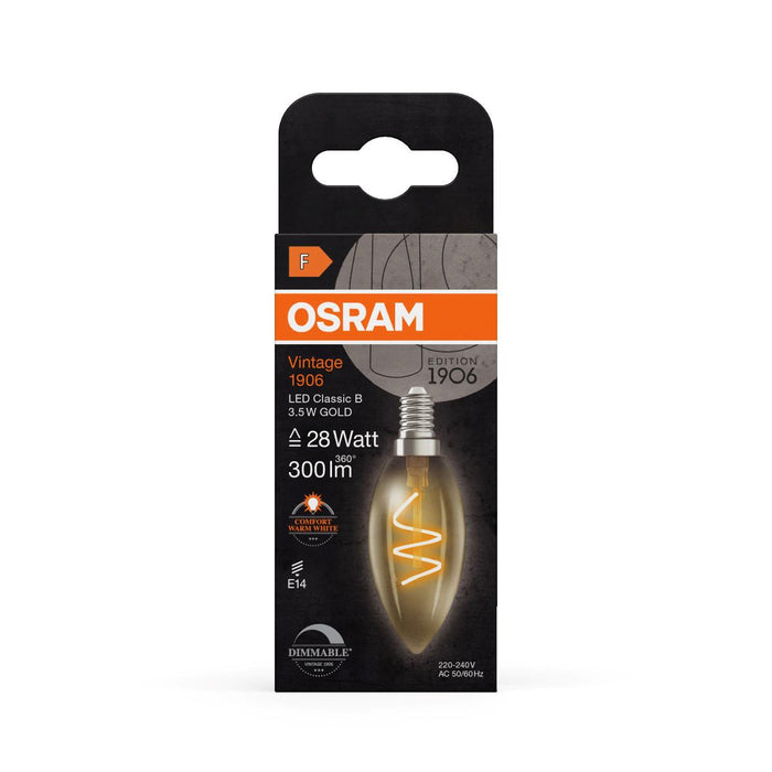 LED LAMP VINTAGE CANDLE GOLD28 DIM E14
