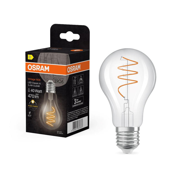 LED LAMP VINTAGE CLA60 CLEAR DIM E27
