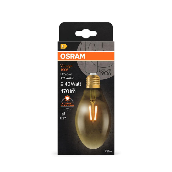 LED LAMP VINTAGE 1906 LED CL OVAL GOLD40 4W/824 E27 LEDVANCE