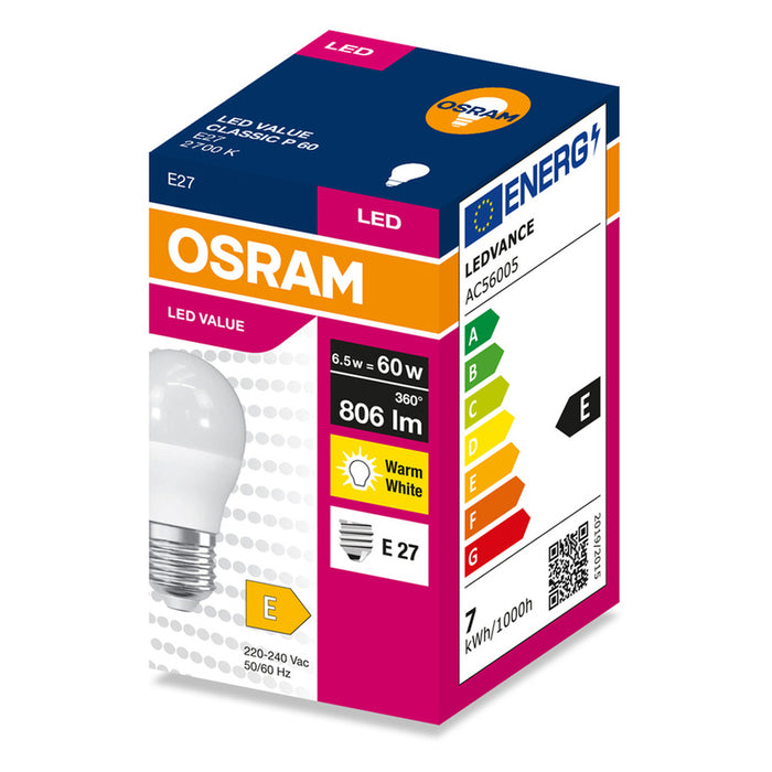 LED KR. BULB E27 6.5W 806LM 2700K OSRAM