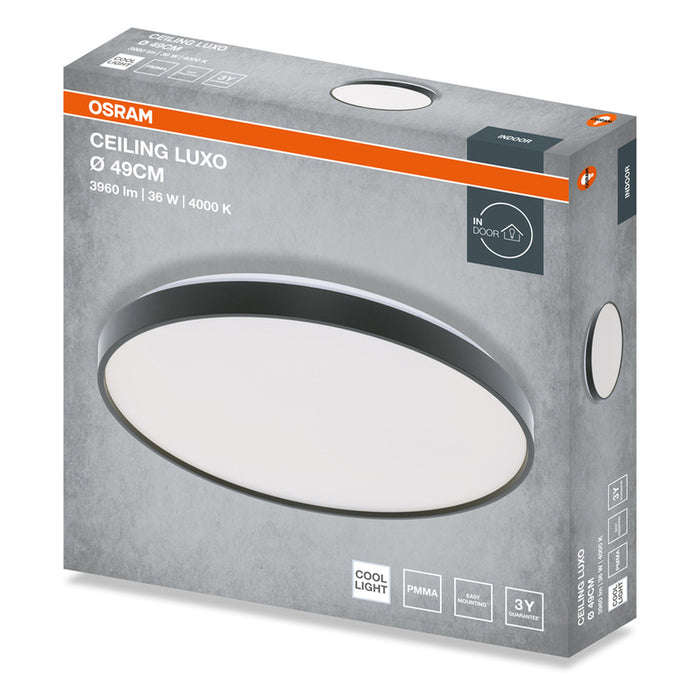 LED CEILING LIGHT 36W 49CM 4000K BLACK OSRAM LUXO