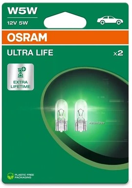 OSRAM ULTRALIFE AUX W5W 5W 12V CARTON BLISTER X2 PCS