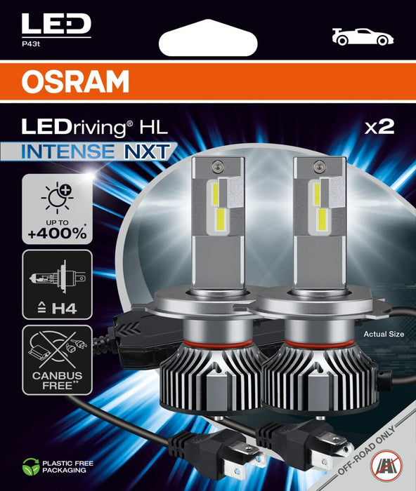 OSRAM H4 LEDRIVING HL INTENSE NXT 6000K 42/40W 12V HANGING FOLDING BOX X2 PCS