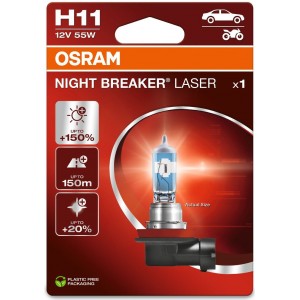 OSRAM NIGHT BREAKER LASER +150% H11 3200K 55W 12V CARTON BLISTER 1 PCS