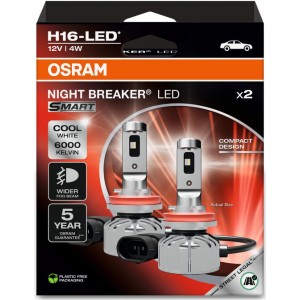 OSRAM H16-LED NIGHT BREAKER SMART 6000K 4W 12V HANGING FOLDING BOX X2 PCS