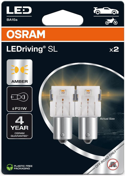 OSRAM AMBER P21W LED 1,3W 12V CARTON BLISTER X2 PCS