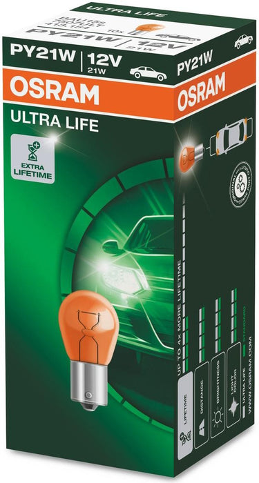 OSRAM AMBER ULTRA LIFE PY21W 12V CARTON BOX 10 PCS