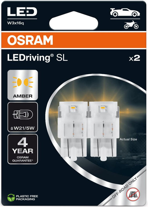 OSRAM AMBER W21/5W LED 1,9W 12V CARTON BLISTER X2 PCS