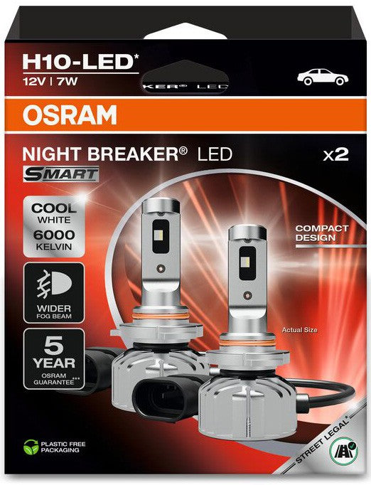 OSRAM H10-LED NIGHT BREAKER SMART 6000K 7W 12V HANGING FOLDING BOX X2 PCS
