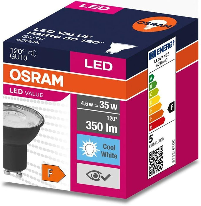 LED LAMP BLACK GU10 120° 4.5W 4000K