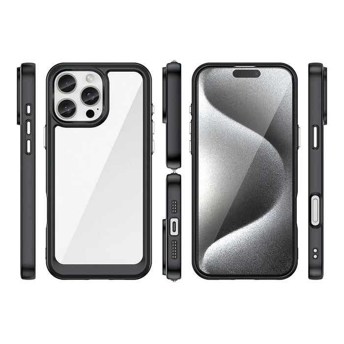 Outer Space Case with Gel Frame for iPhone 16 Pro Max - Black - Cell phone cases and covers<<<HurtelXML