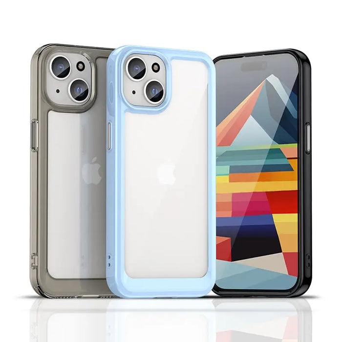 Outer Space reinforced case with flexible frame for iPhone 15 - blue - Cell phone cases and covers<<<HurtelXML