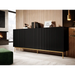 PAFOS chest of drawers on golden steel frame 200x40x102 matte black - Chests of drawers made of furniture