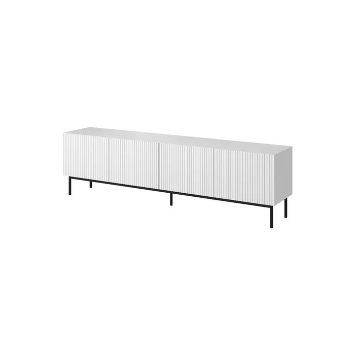 PAFOS RTV cabinet on black steel frame 200x40x60 cm white matt - TV cabinets made of furniture boardSTV-ZPM<<<TV