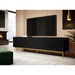 PAFOS RTV cabinet on golden steel frame 200x40x60 cm matte black - TV cabinets made of furniture boardSTV-ZPM<<<TV