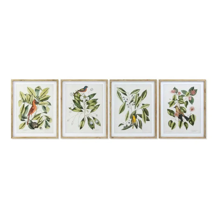 Painting DKD Home Decor Bird Crystal Fir 55 x 2,5 x 70 cm (4 Pieces) - Декорация и Осветление<<<Дом