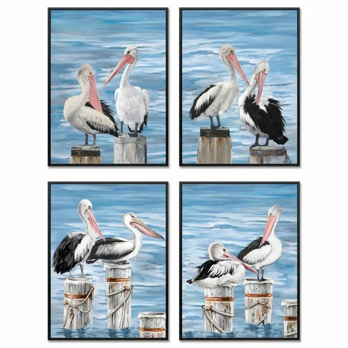 Painting DKD Home Decor Bird Mediterranean (53 x 3,5 x 73 cm) (4 Units) - Декорация и Осветление<<<Дом