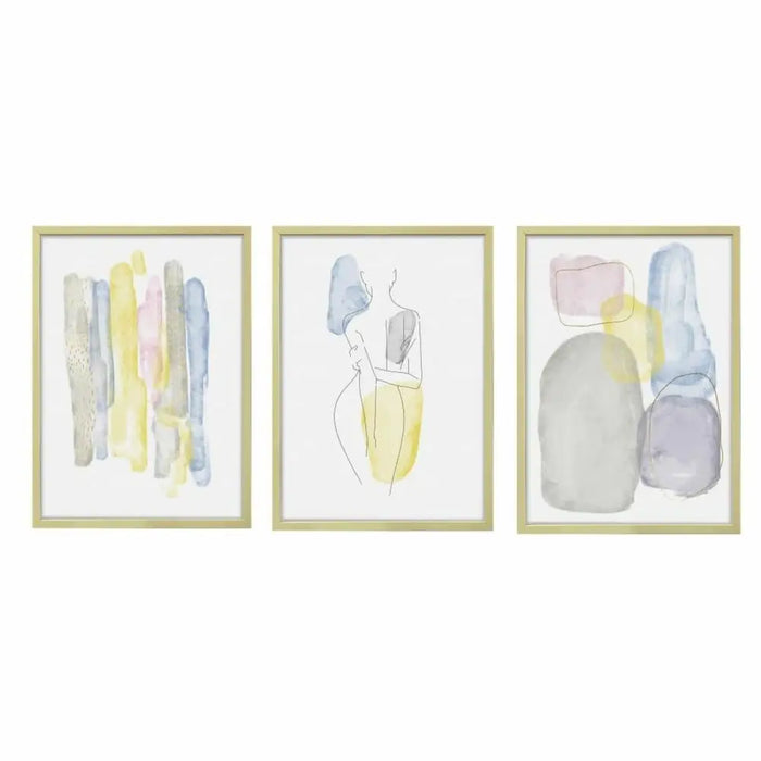 Painting DKD Home Decor Crystal polystyrene 53 x 3 x 73 cm (3 Pieces) - Декорация и Осветление<<<Дом