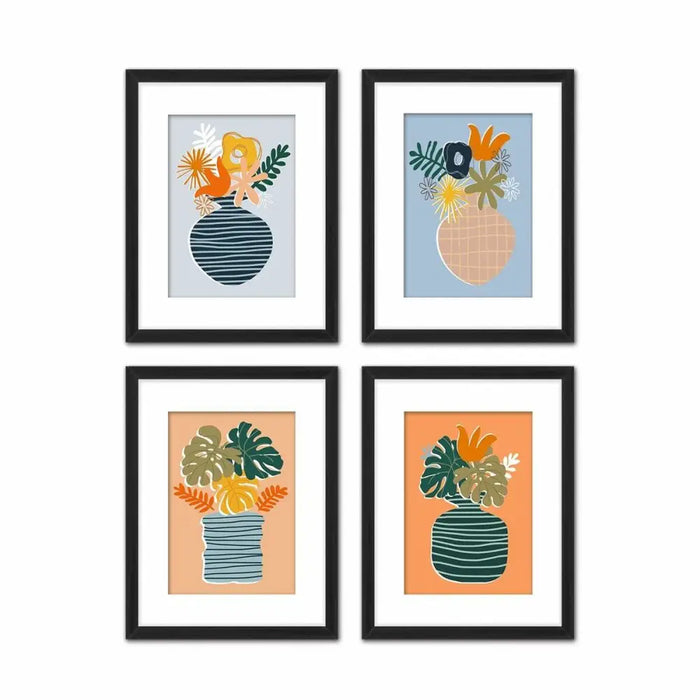 Painting DKD Home Decor Vase (35 x 2,5 x 45 cm) (35 x 2 x 45 cm) (4 Units) - Декорация и Осветление<<<Дом