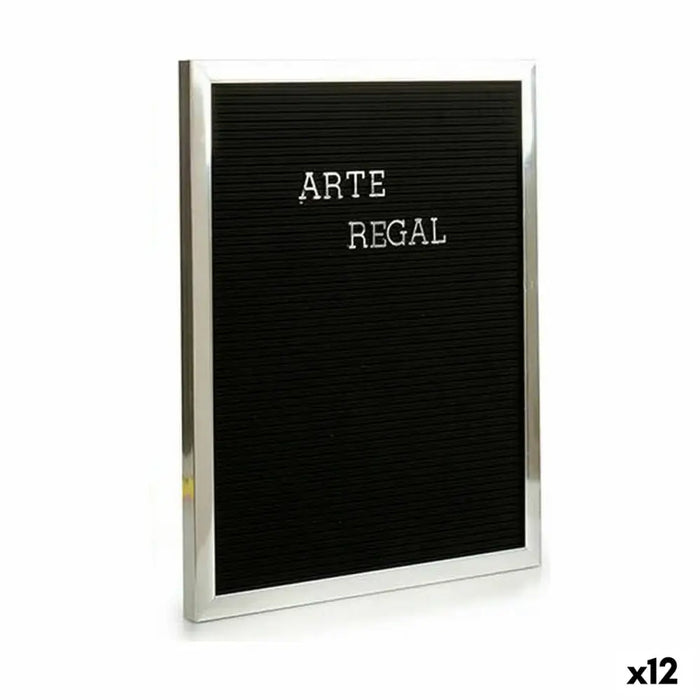 Painting Gift Decor Black Silver 2,5 x 50,5 x 40,5 cm Panel 144 Letters (12 Units) - Декорация и Осветление<<<Дом