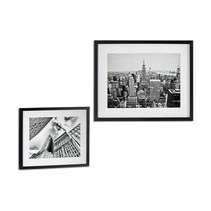 Painting Gift Decor Black Wood Glass Building 43 x 3 x 53 cm (6 Units) - Декорация и Осветление<<<Дом