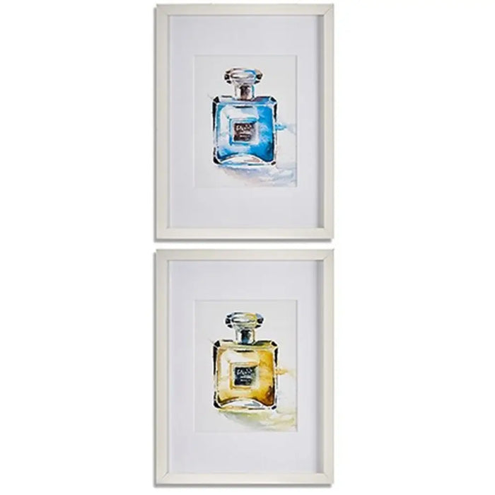 Painting Gift Decor Yellow Blue White Red Glass Particleboard Perfume 33 x 3 x 43 cm (6 Units) - Декорация и