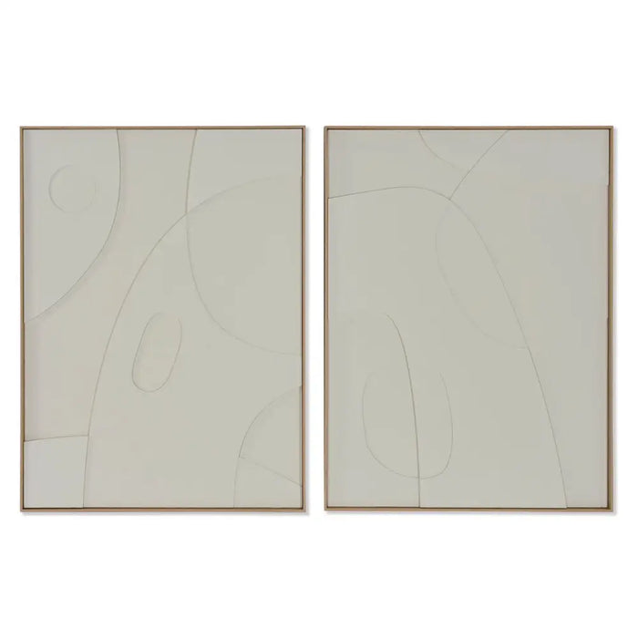 Painting Home ESPRIT Abstract Scandinavian 75 x 4 x 100 cm (2 Units) - Декорация и Осветление<<<Дом