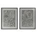 Painting Home ESPRIT Black Red Modern 75 x 4 x 100 cm (2 Units) - Декорация и Осветление<<<Дом