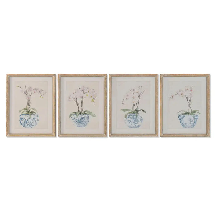 Painting Home ESPRIT Blue White Oriental 35 x 2,5 x 45 cm (4 Units) - Декорация и Осветление<<<Дом
