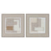Painting Home ESPRIT Brown Beige Jute polystyrene Abstract Urban 62 x 3,2 x 62 cm (2 Units) - Декорация и