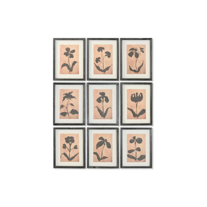 Painting Home ESPRIT Brown Black Urban Botanical plants 30 x 2 x 40 cm (9Units) - Декорация и Осветление<<<Дом