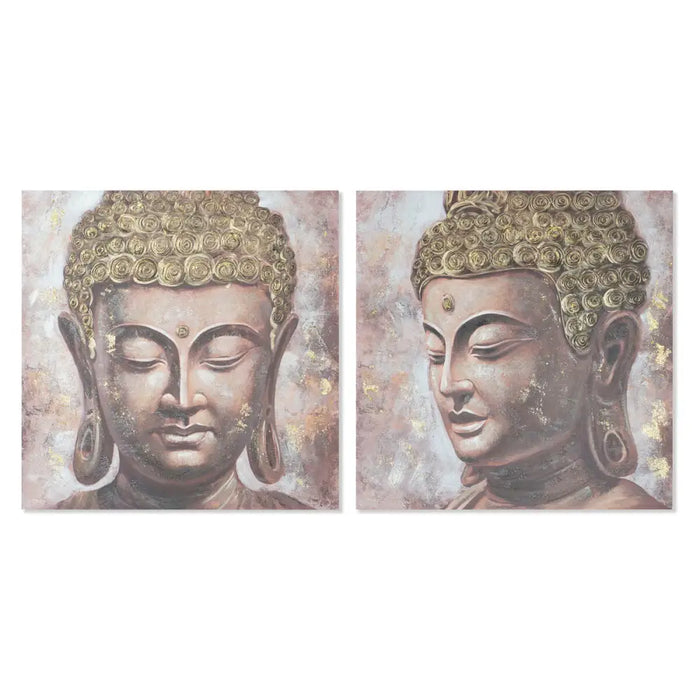 Painting Home ESPRIT Buddha Oriental 100 x 3 x 100 cm (2 Units) - Декорация и Осветление<<<Дом