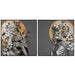 Painting Home ESPRIT Flowers Modern 100 x 3,5 x 100 cm (2 Units) - Декорация и Осветление<<<Дом